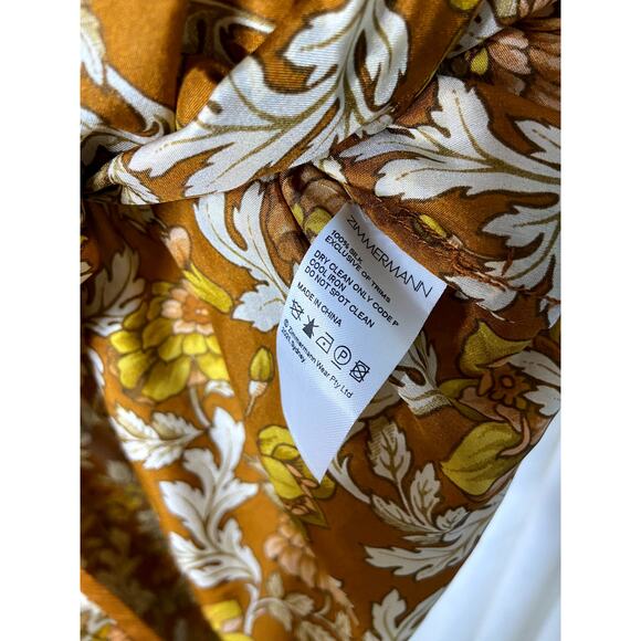 Zimmermann Andie Silk Terracotta Floral Shorts size US 6 - Picture 5 of 7